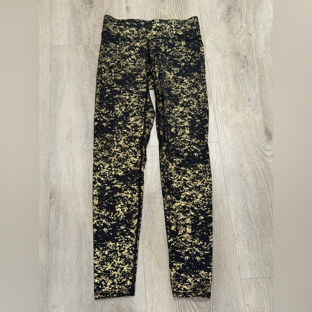 Terez Black and Gold Speckled Leggings